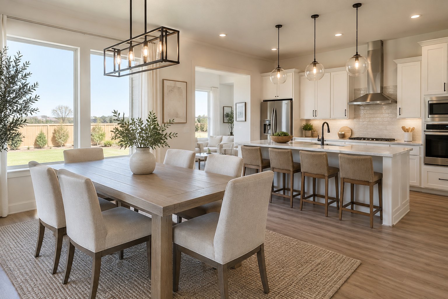 A bright Dallas-Fort Worth area home interior, illustrative